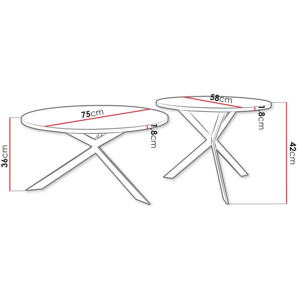 Σετ Τραπεζάκια σαλονιού Libre-Mauro