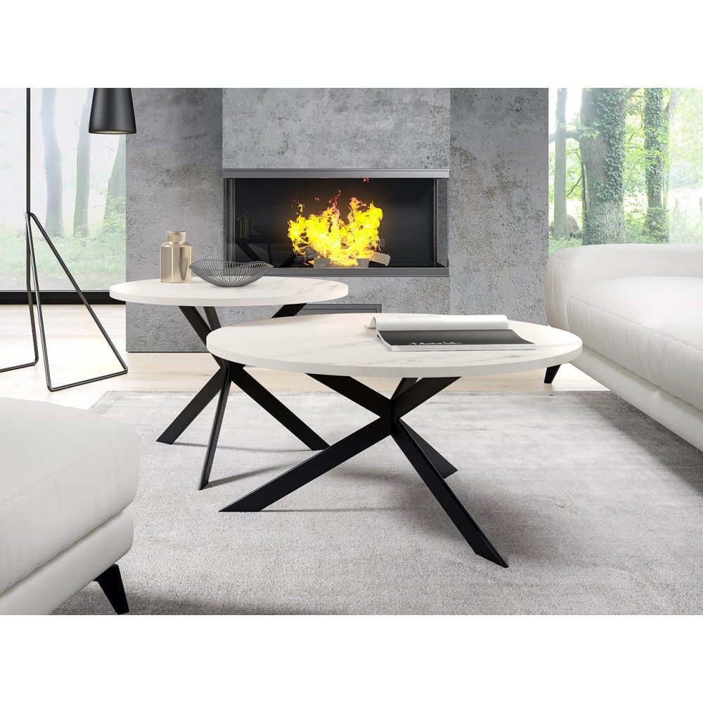 Σετ Τραπεζάκια σαλονιού Libre-Leuko Marmaro