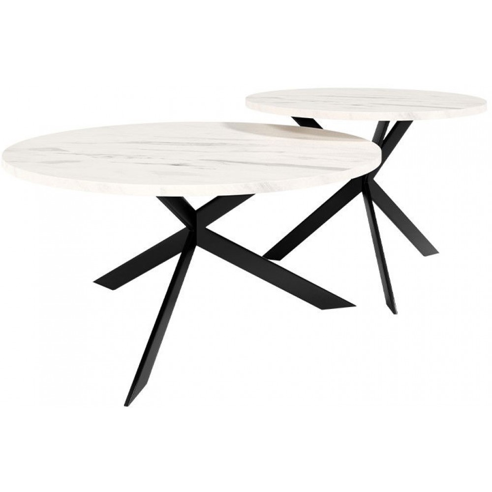 Σετ Τραπεζάκια σαλονιού Libre-Leuko Marmaro