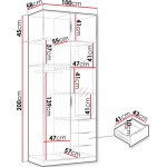 Ντουλάπα Lati D2 Δίφυλλη με πατάρι