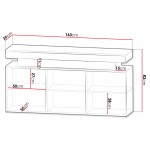 Μπουφές Glossa 160 με LED-Leuko