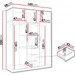 Ντουλάπα Lati D3 Τρίφυλλη