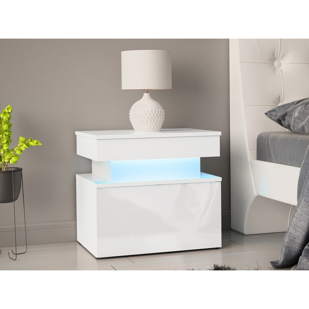 Κομοδίνο Glossa 1S με LED-Leuko Gualistero