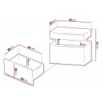 Κομοδίνο Glossa 1S με LED-Leuko Gualistero