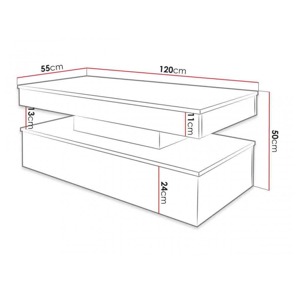 Τραπεζάκι σαλονιού Glossa 2D με LED