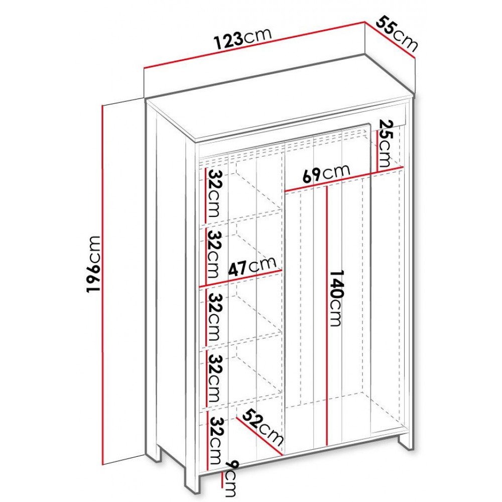 Ντουλάπα Spot 3D Τρίφυλλη