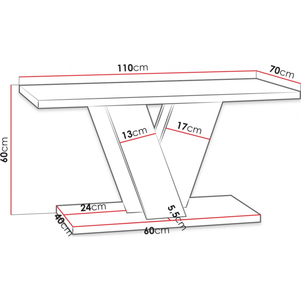 Τραπεζάκι σαλονιού Viney-Leuko Gualistero-Gkri
