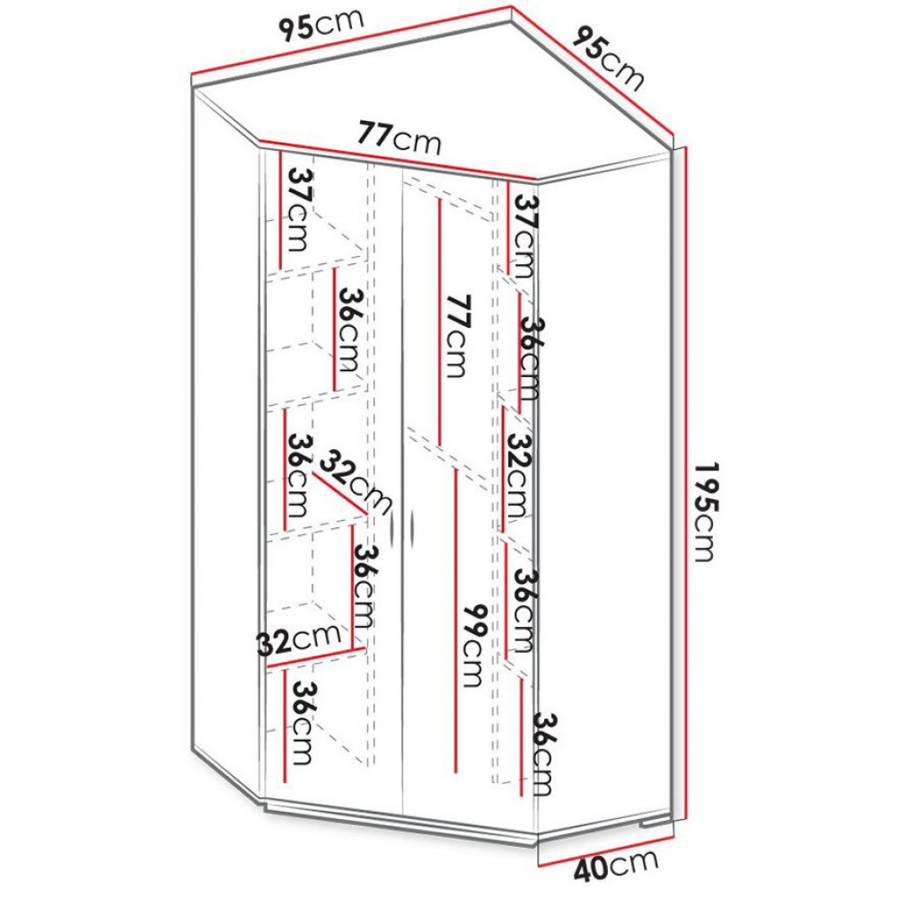 Ντουλάπα Qubic 2D Γωνιακή