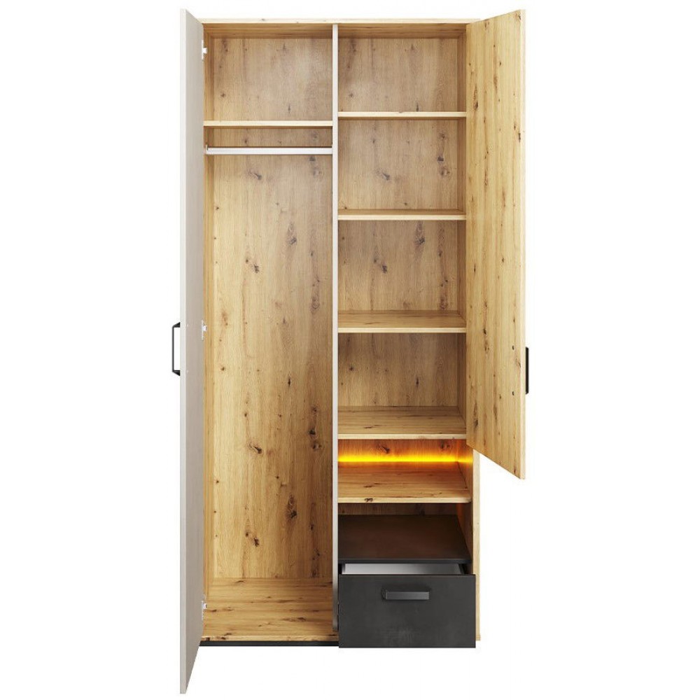 Ντουλάπα Qubic 2D1S Δίφυλλη