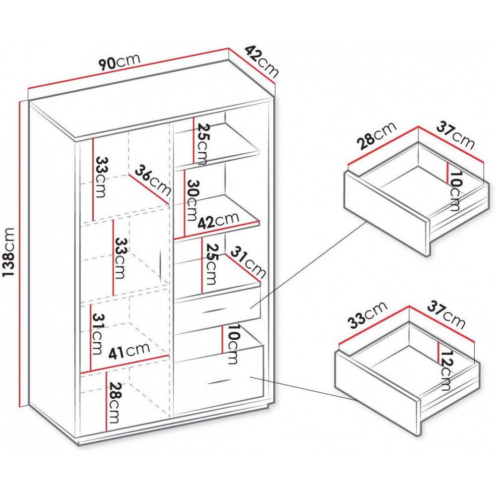 Ντουλάπα Qubic 1D2S Γραφείου