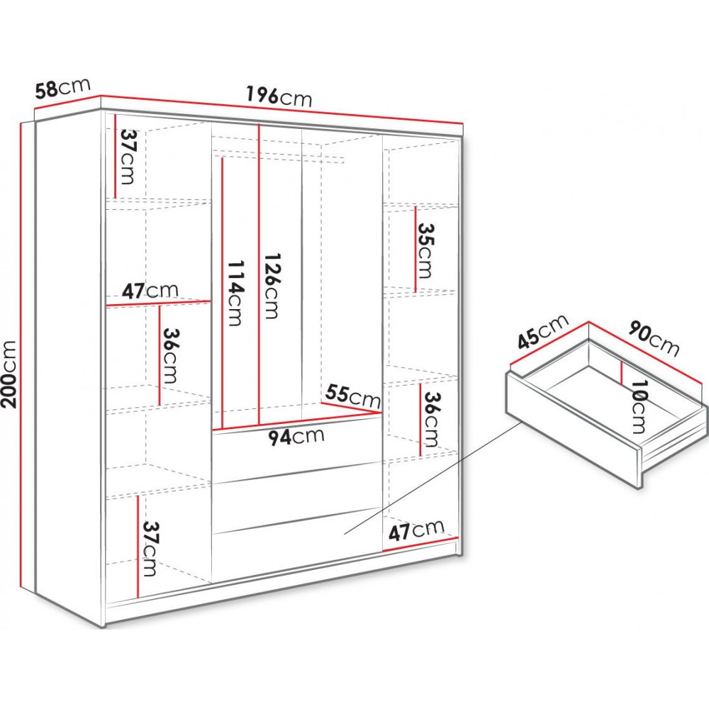 Ντουλάπα Retro D4 Τετράφυλλη