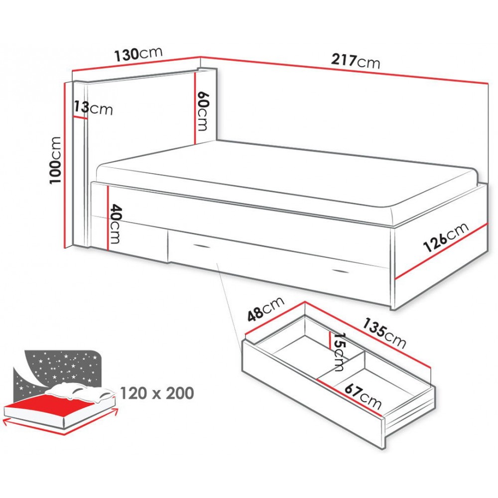 Κρεβάτι Qubic 120 2S