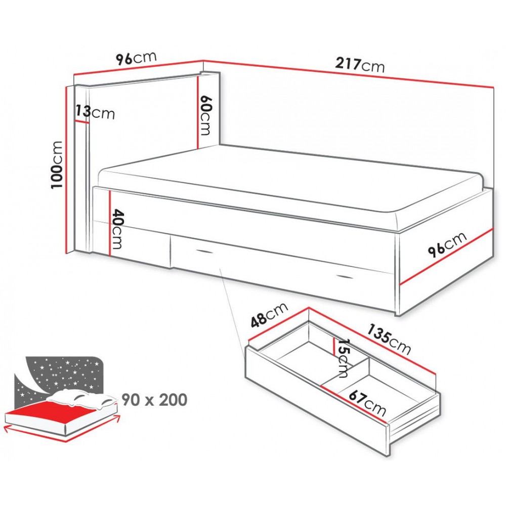 Κρεβάτι Qubic 90 1S