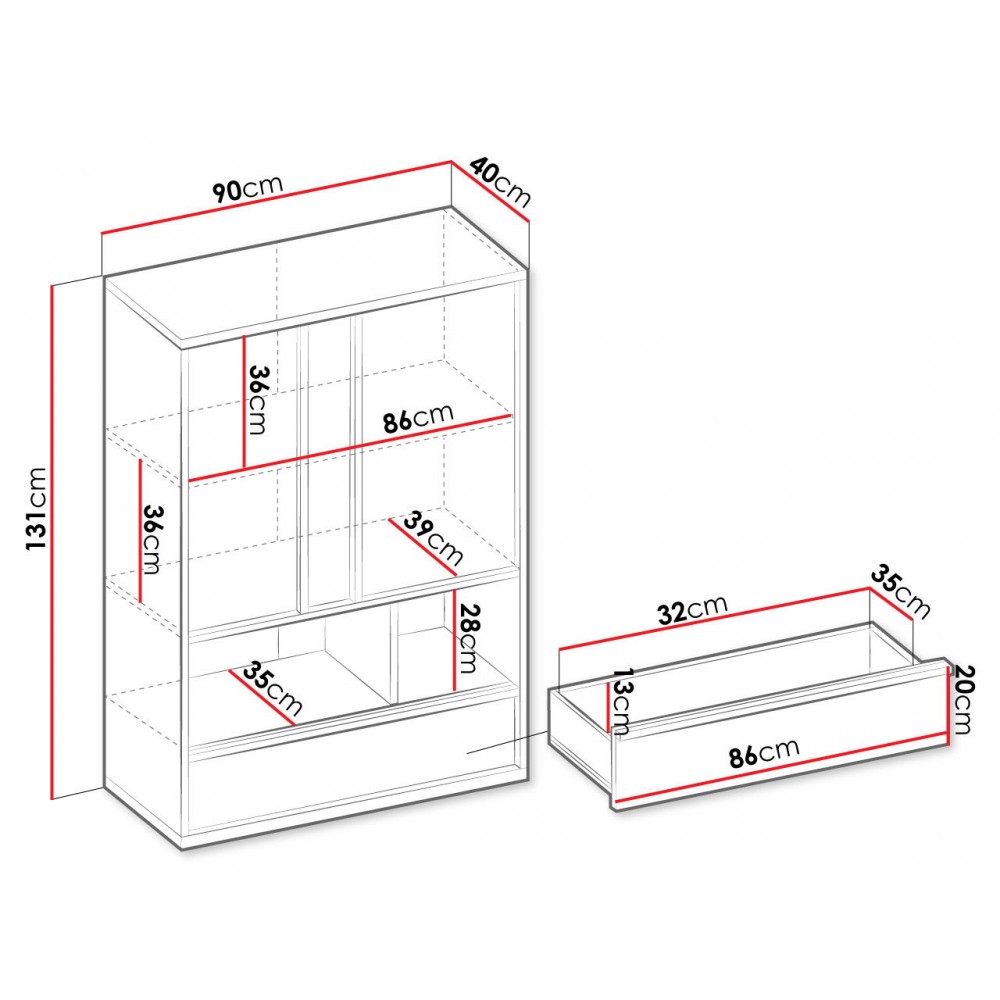 Ντουλάπα Imola 2D1S Γραφείου