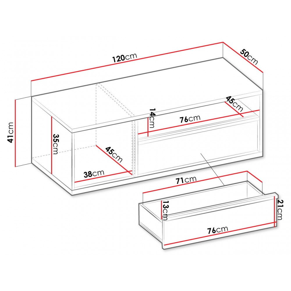 Έπιπλο τηλεόρασης Imola 1D1S