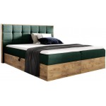 Επενδυμένο κρεβάτι Wood 1-140 x 200-Prasino 144x208x103