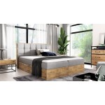 Επενδυμένο κρεβάτι Wood 1-180 x 200-Gkri 184x208x103