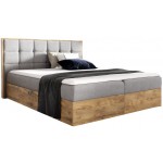 Επενδυμένο κρεβάτι Wood 1-180 x 200-Gkri 184x208x103