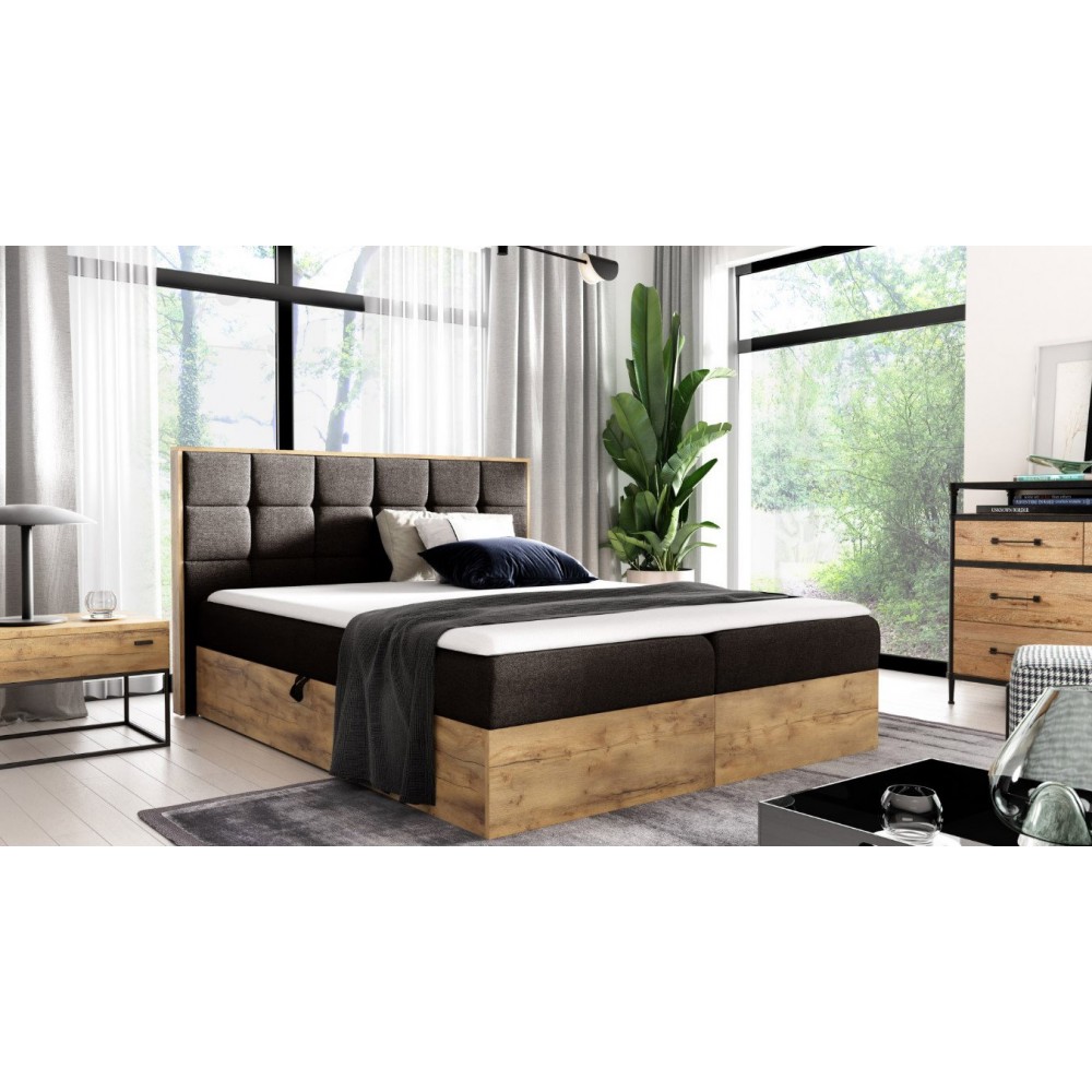 Επενδυμένο κρεβάτι Wood 1-200 x 200-Mauro 204x208x103