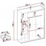 Ντουλάπα Fargo 3D2S Τρίφυλλη