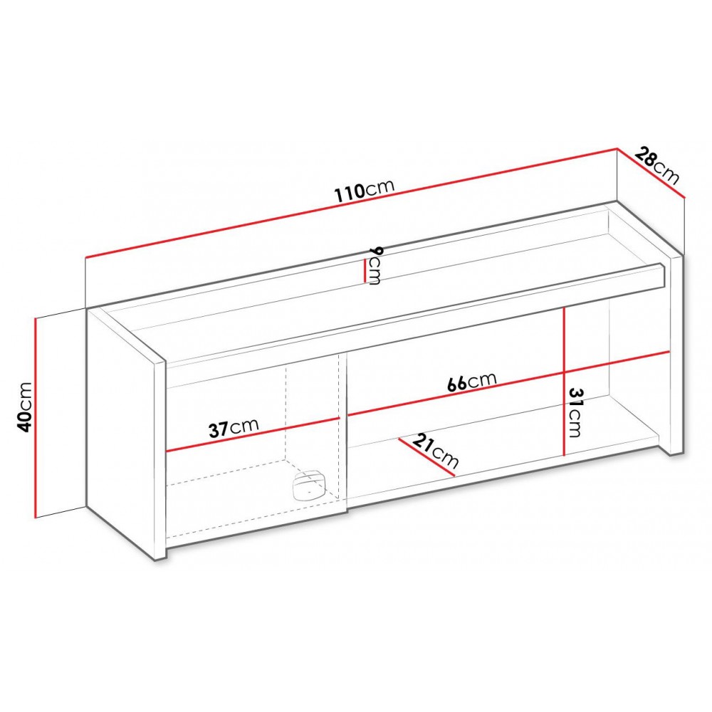 Κρεμαστό ντουλάπι Fargo 1D