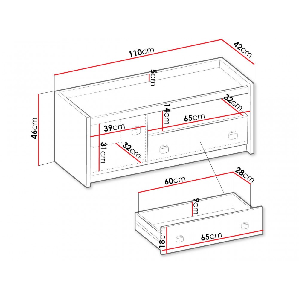 Έπιπλο τηλεόρασης Fargo 1D1S