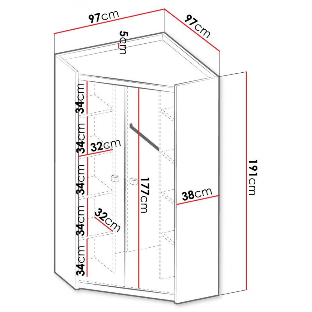 Ντουλάπα Fargo 2D Γωνιακή