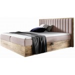 Επενδυμένο κρεβάτι Wood 4-Roz-160 x 200 168x208x103