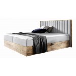 Επενδυμένο κρεβάτι Wood 4-Gkri Anoixto-160 x 200 168x208x103
