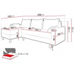 Γωνιακός καναπές Brick-Mauro