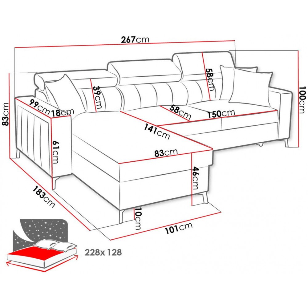 Γωνιακός καναπές Baltico I Maxi-Αριστερή-Kafe