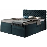 Επενδυμένο κρεβάτι Chesterfield-Petrol-180 x 200 184x211x123