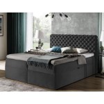 Επενδυμένο κρεβάτι Chesterfield-Gkri-120 x 200 124x211x123