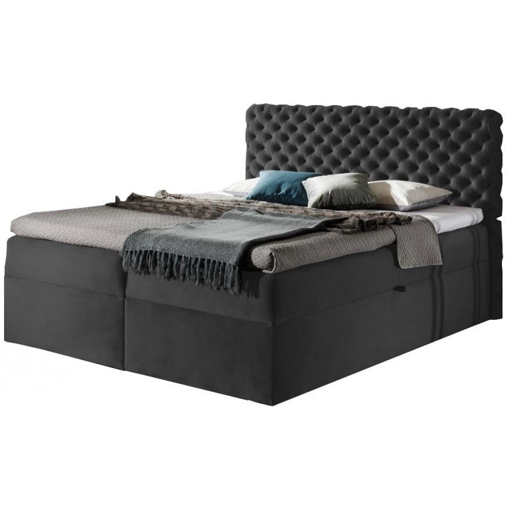 Επενδυμένο κρεβάτι Chesterfield-Gkri-120 x 200 124x211x123