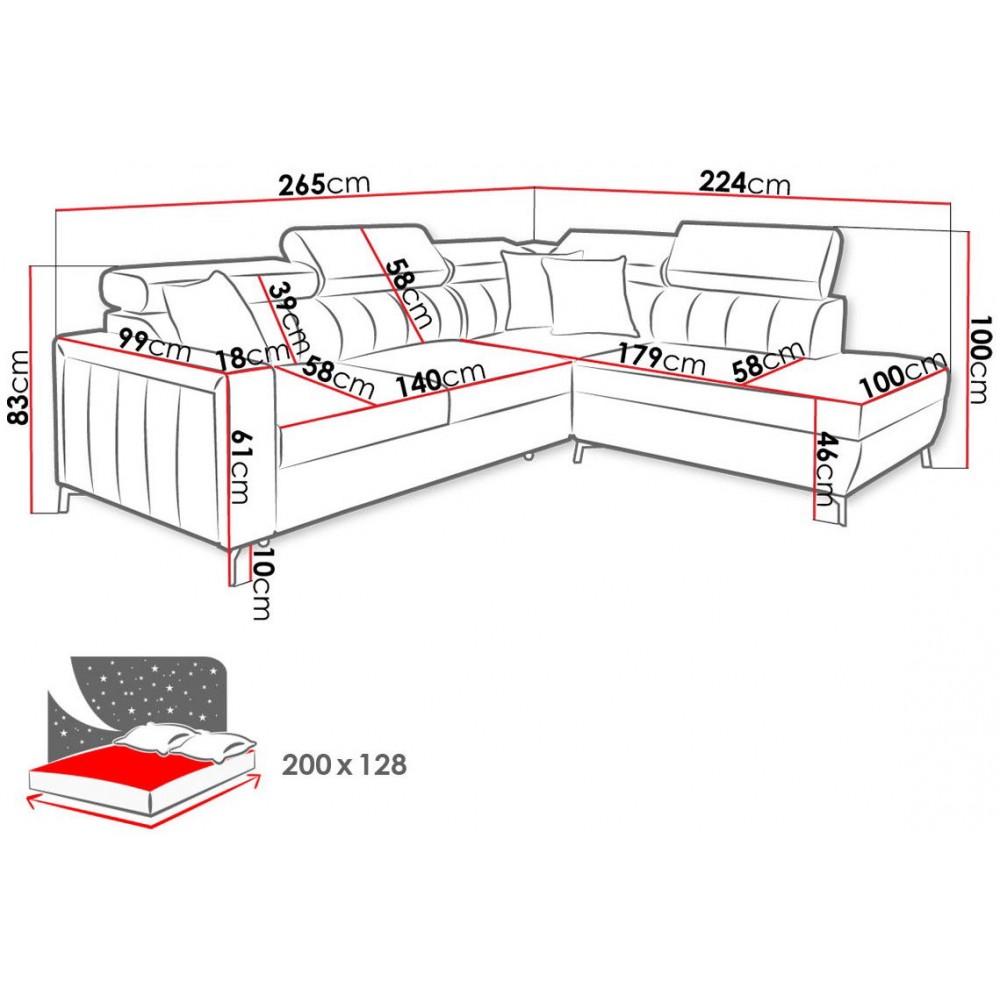 Γωνιακός καναπές Baltico III Mini-Δεξιά-Kafe
