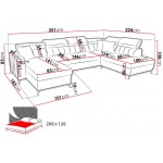 Γωνιακός καναπές Baltico VI 351x224x100