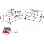 Γωνιακός καναπές Baltico VIII-Αριστερή-Roz