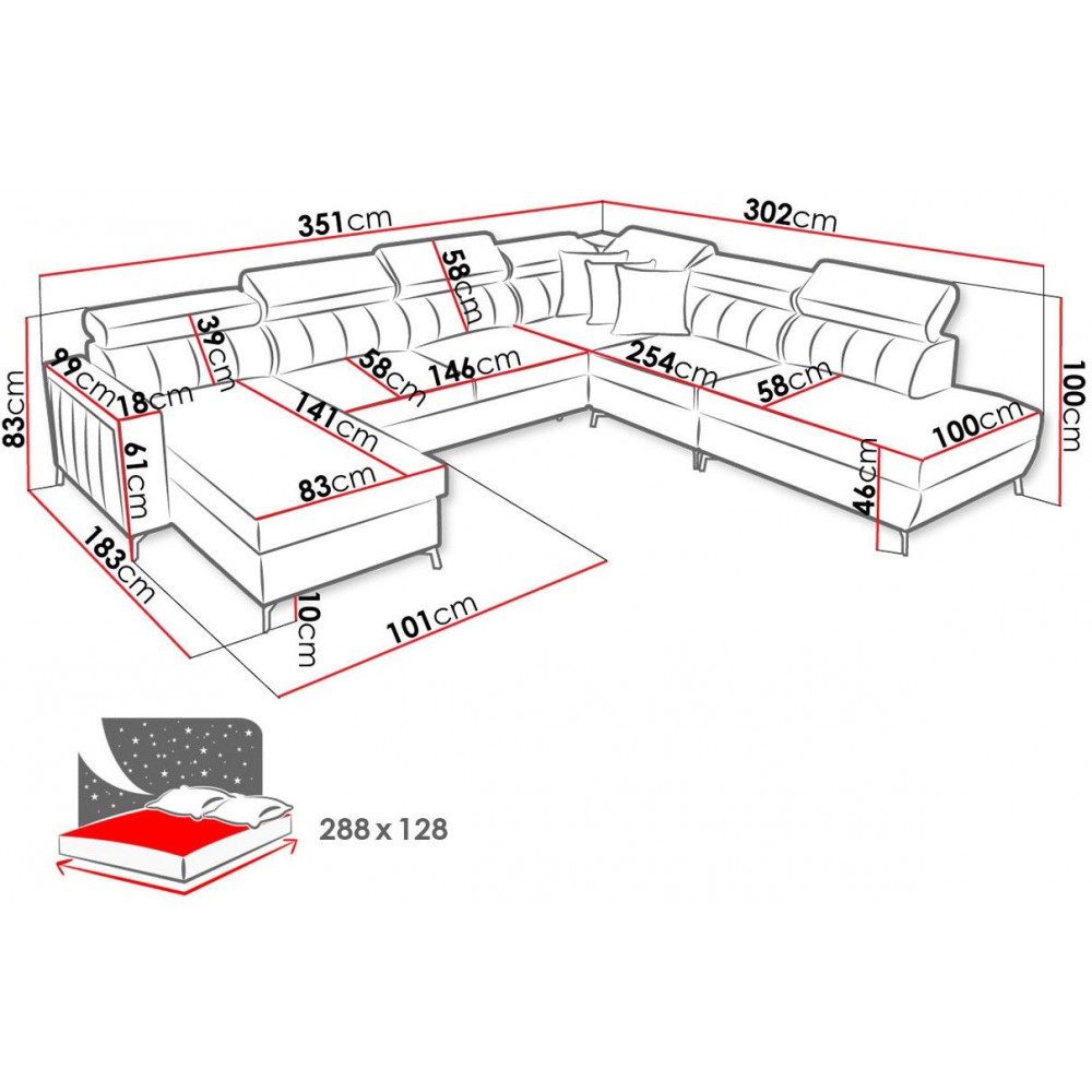 Γωνιακός καναπές Baltico IX-Δεξιά-Mple