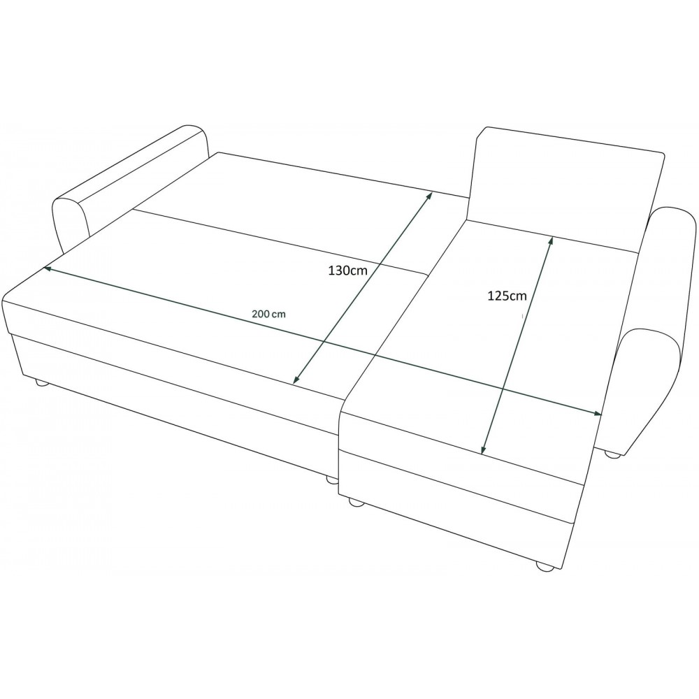 Γωνιακός καναπές Figar-Mauro-Prasino