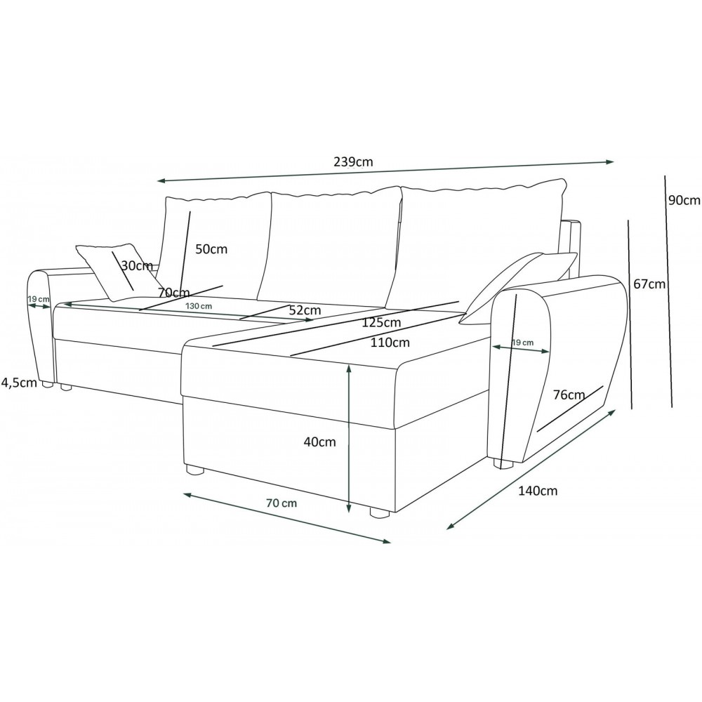 Γωνιακός καναπές Figar-Mauro-kokkino
