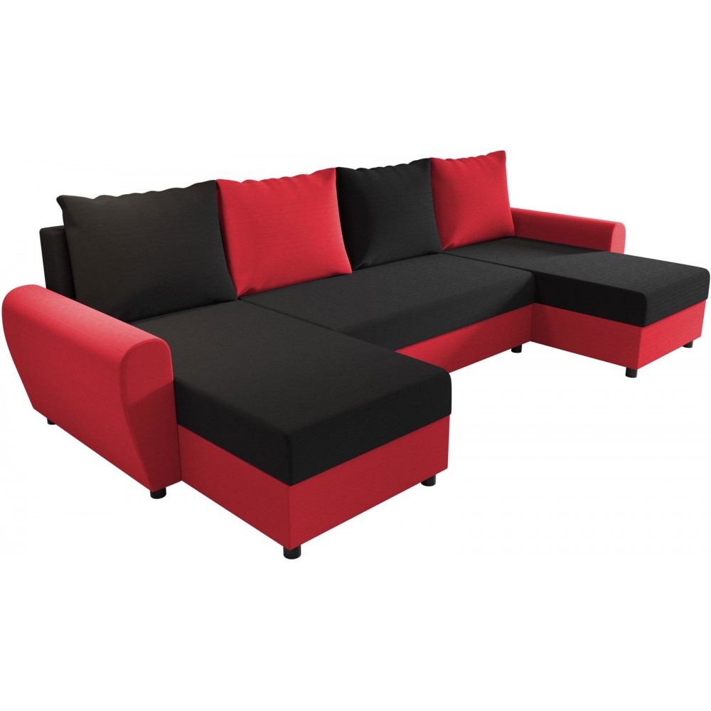 Γωνιακός καναπές Figar U-Mauro-kokkino