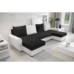 Γωνιακός καναπές Figar U-Mavro-Lefko
