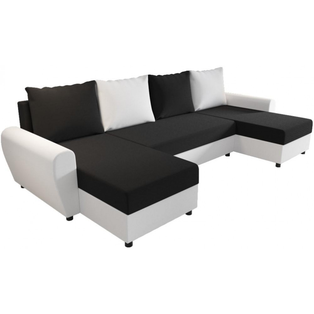 Γωνιακός καναπές Figar U-Mavro-Lefko