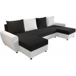 Γωνιακός καναπές Figar U-Mavro-Lefko