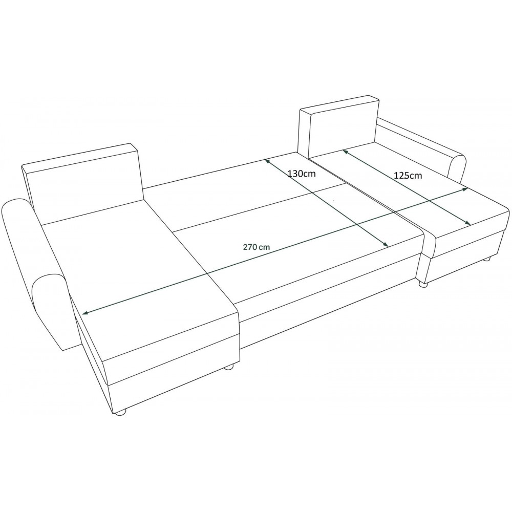 Γωνιακός καναπές Figar U-Gkri Anoixto