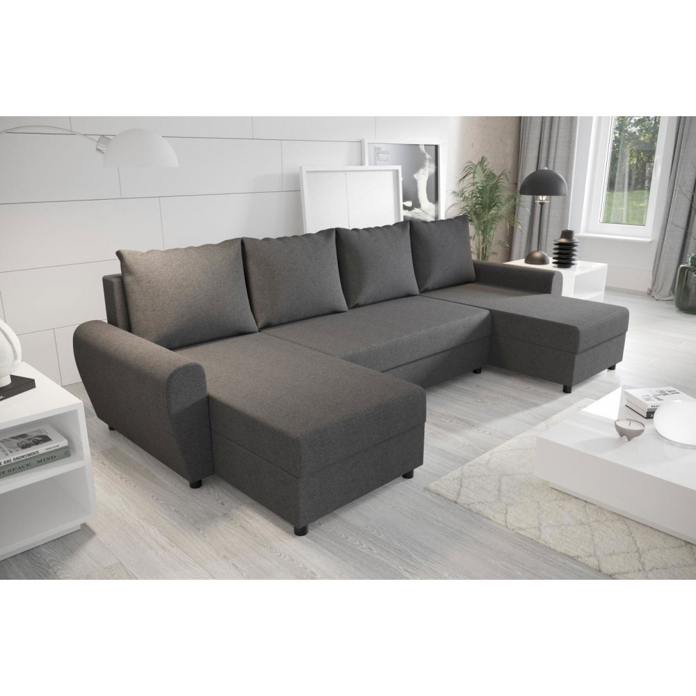 Γωνιακός καναπές Figar U-Gkri Skouro