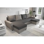 Γωνιακός καναπές Figar U-Gkri skouro - Gkri anoixto