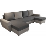 Γωνιακός καναπές Figar U-Gkri skouro - Gkri anoixto