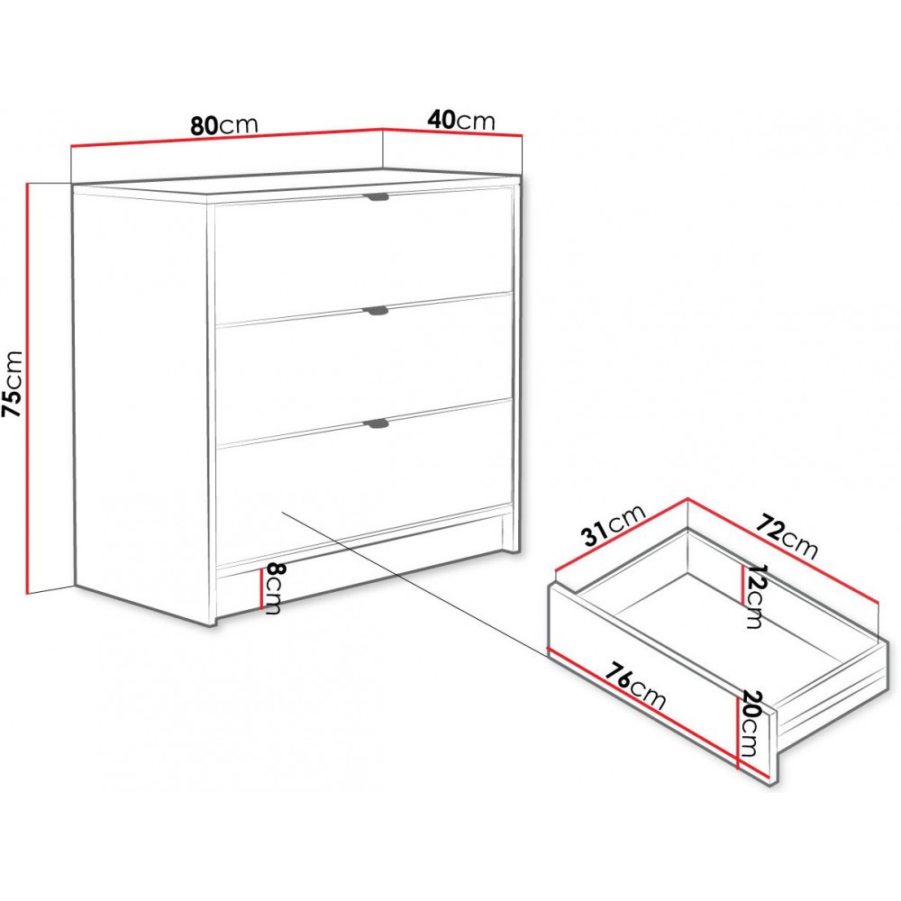 Συρταριέρα Tireno 3SZ-Mauro