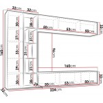 Σύνθετο σαλονιού Kodita-Leuko-Grafitis